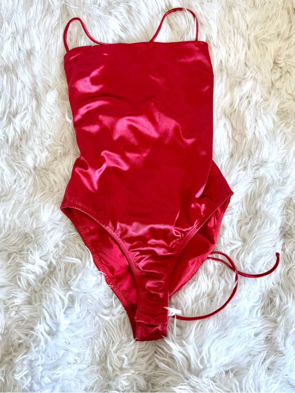Princess Polly Red Satin Strappy Backless Bodysuit | Size 4 - Picture 4 of 11